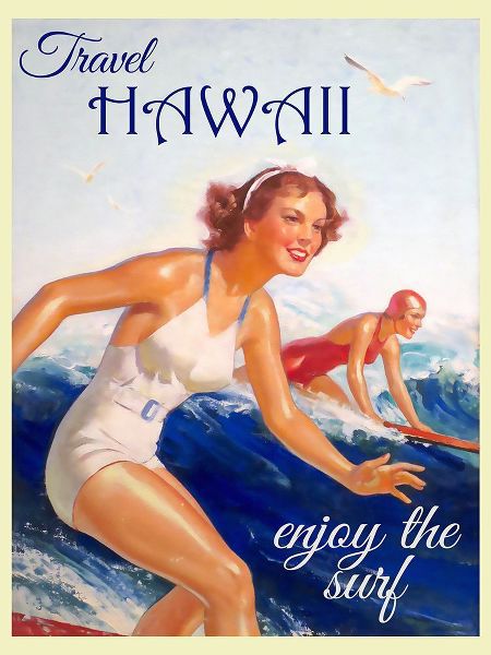 Vintage Travel Posters 아티스트의 Hawaii Surfing Travel Poster작품입니다.