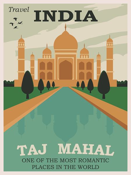 Vintage Travel Posters 아티스트의 India Taj Mahal Travel Poster작품입니다.