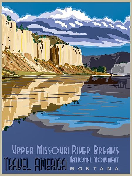 Vintage Travel Posters 아티스트의 Missouri River Montana Travel Poster작품입니다.