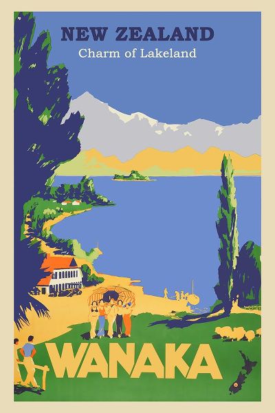 Vintage Travel Posters 아티스트의 New Zealand Wanaka Travel Poster작품입니다.