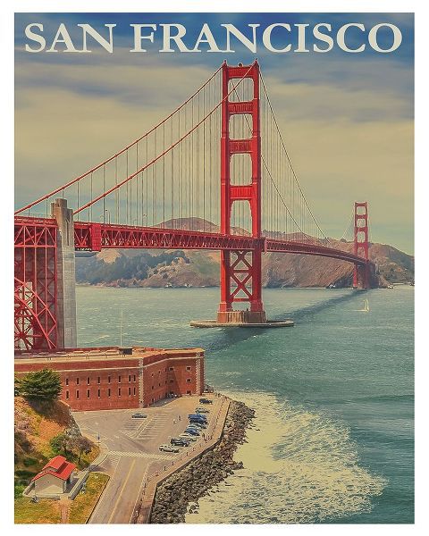 Vintage Travel Posters 아티스트의 Golden Gate Bridge San Francisco Travel Poster작품입니다.