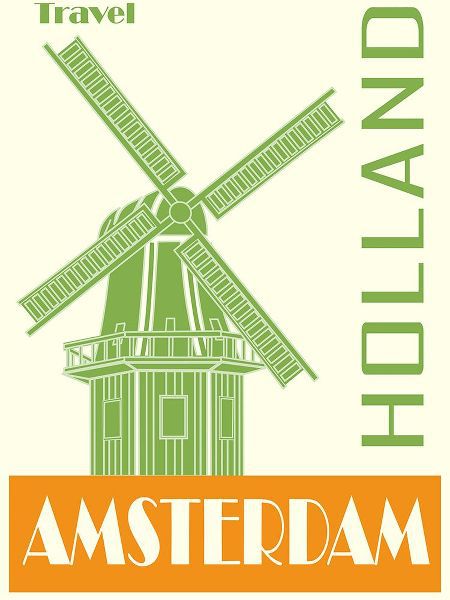 Vintage Travel Posters 아티스트의 Amsterdam Holland Travel Poster작품입니다.