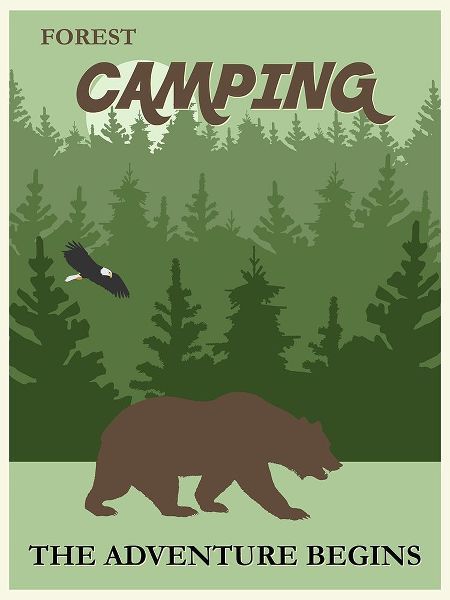 Vintage Travel Posters 아티스트의 Vintage Forest Camping Bear Poster작품입니다.