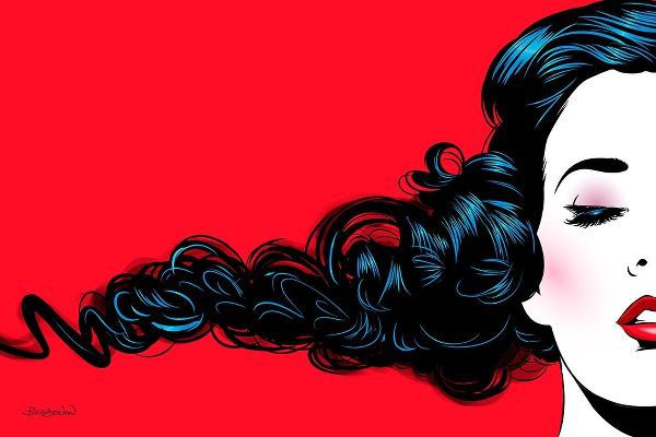 Black Curl on red
